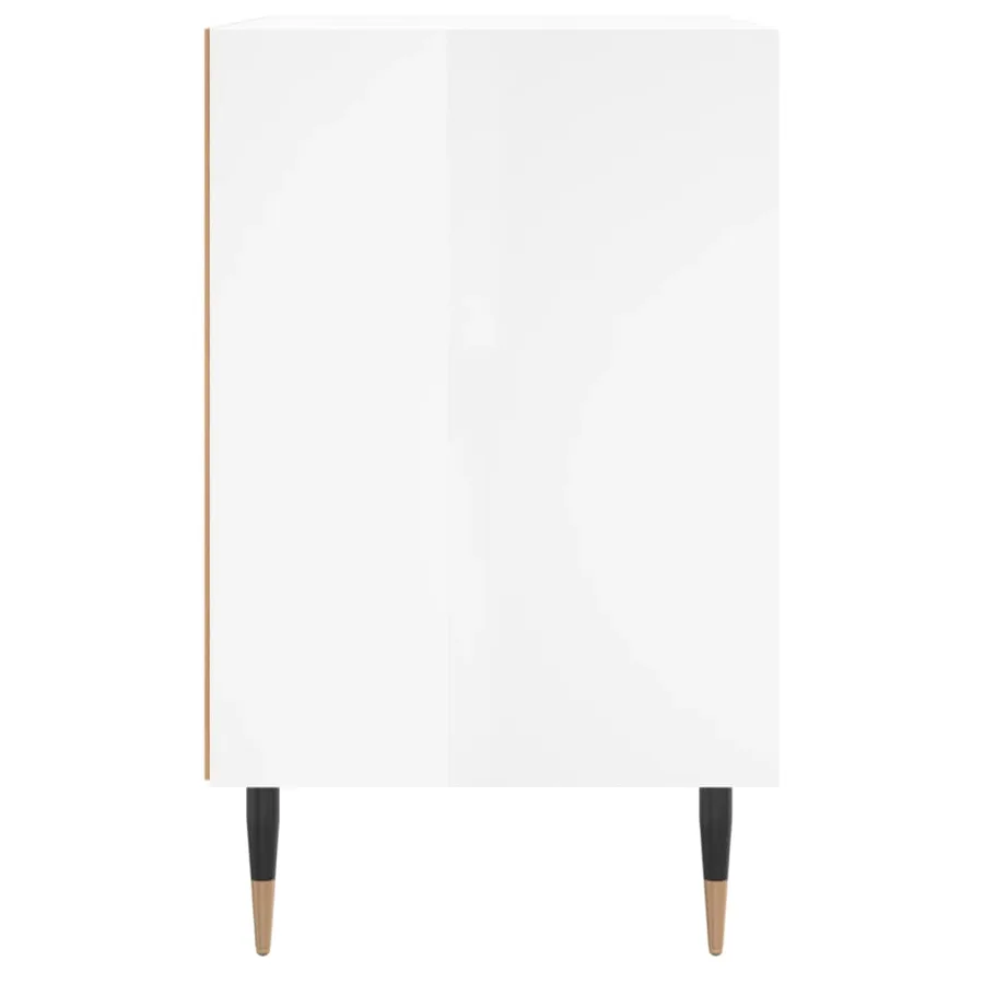 Tables de chevet 2pcs blanc brillant 40x30x50cm bois ingénierie - 6