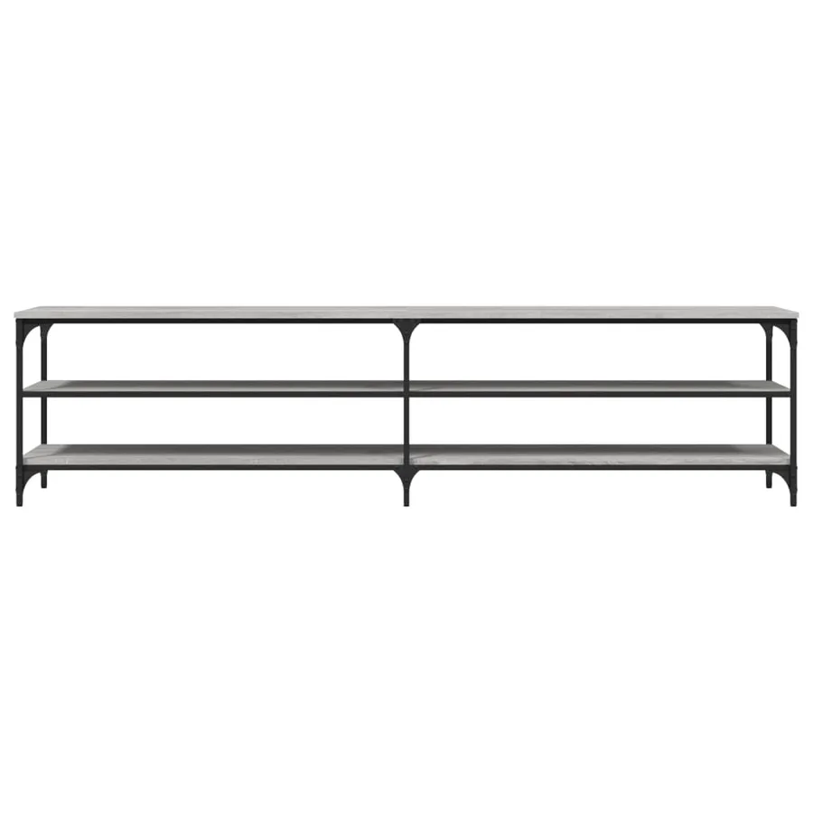 Meuble TV sonoma gris 200x30x50 cm bois d'ingénierie et métal - 5