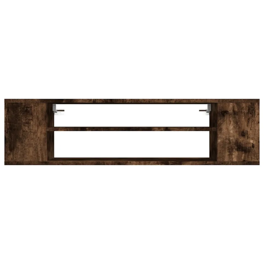 Armoire TV suspendue Chêne fumé 100x30x26,5cm Bois d'ingénierie - 4