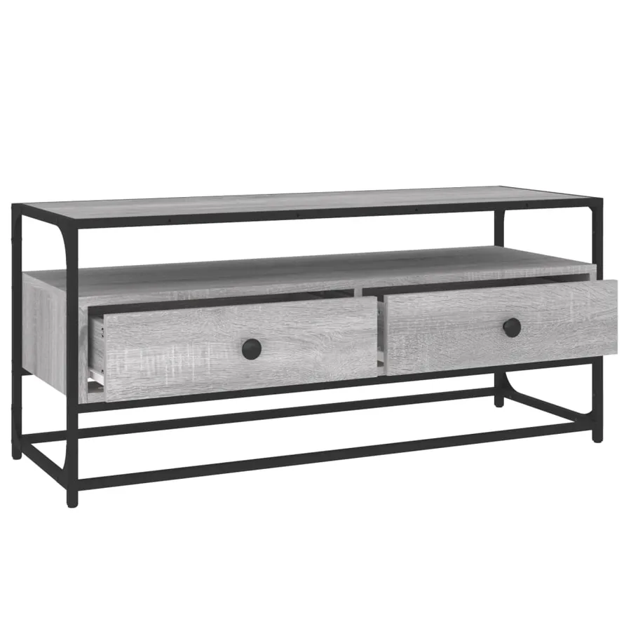 Meuble TV sonoma gris 100x35x45 cm bois d'ingénierie - 5