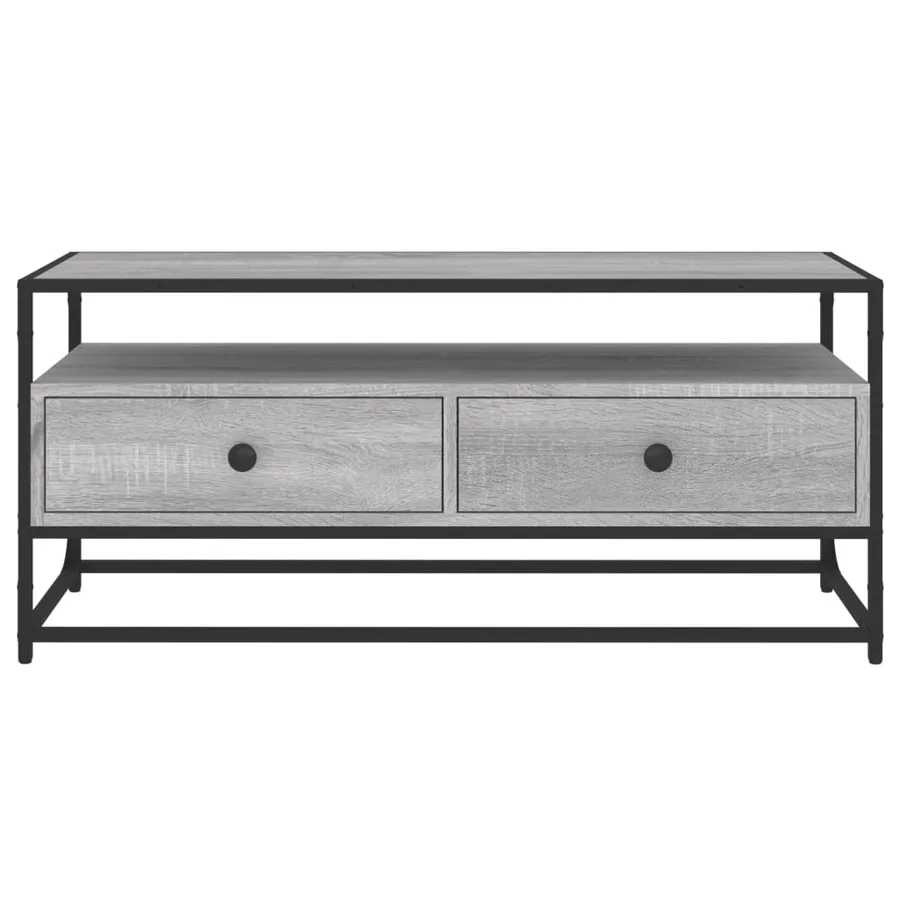 Meuble TV sonoma gris 100x35x45 cm bois d'ingénierie - 6
