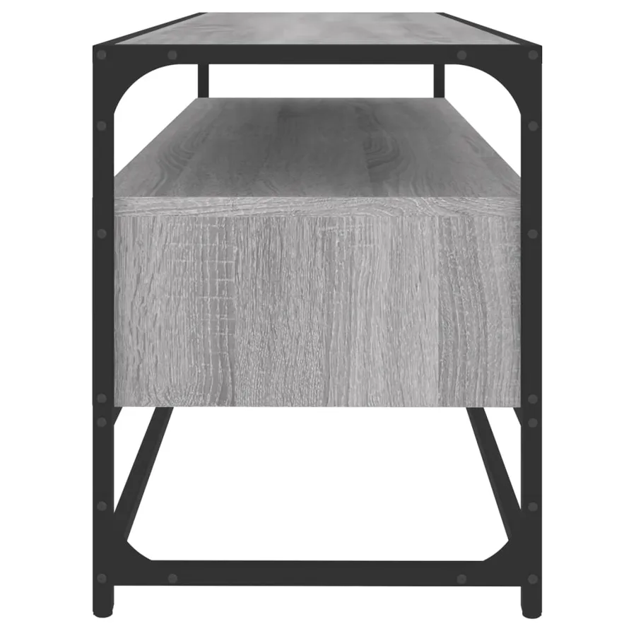 Meuble TV sonoma gris 100x35x45 cm bois d'ingénierie - 7
