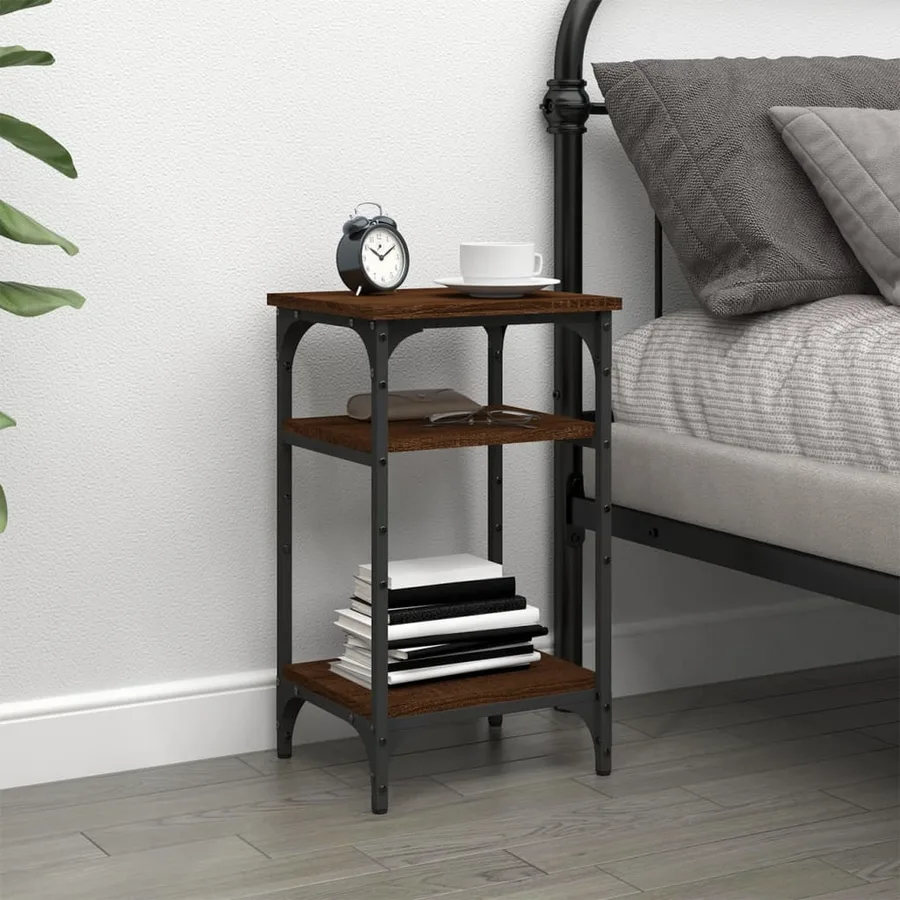 Table d'appoint Chêne marron 35x30x60 cm Bois d'ingénierie - 3