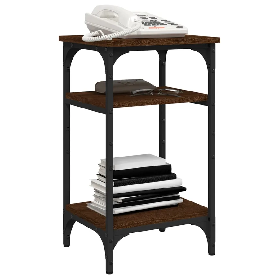Table d'appoint Chêne marron 35x30x60 cm Bois d'ingénierie - 6