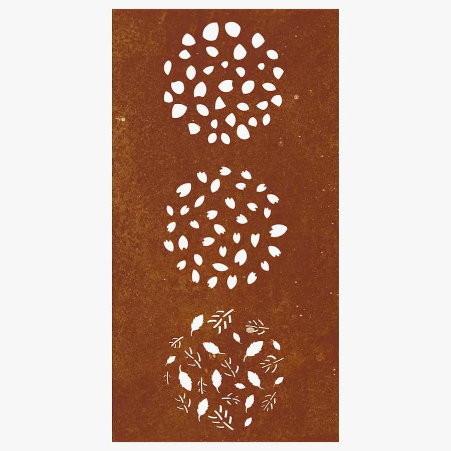 Décoration murale jardin 105x55 cm acier corten design feuille - 4