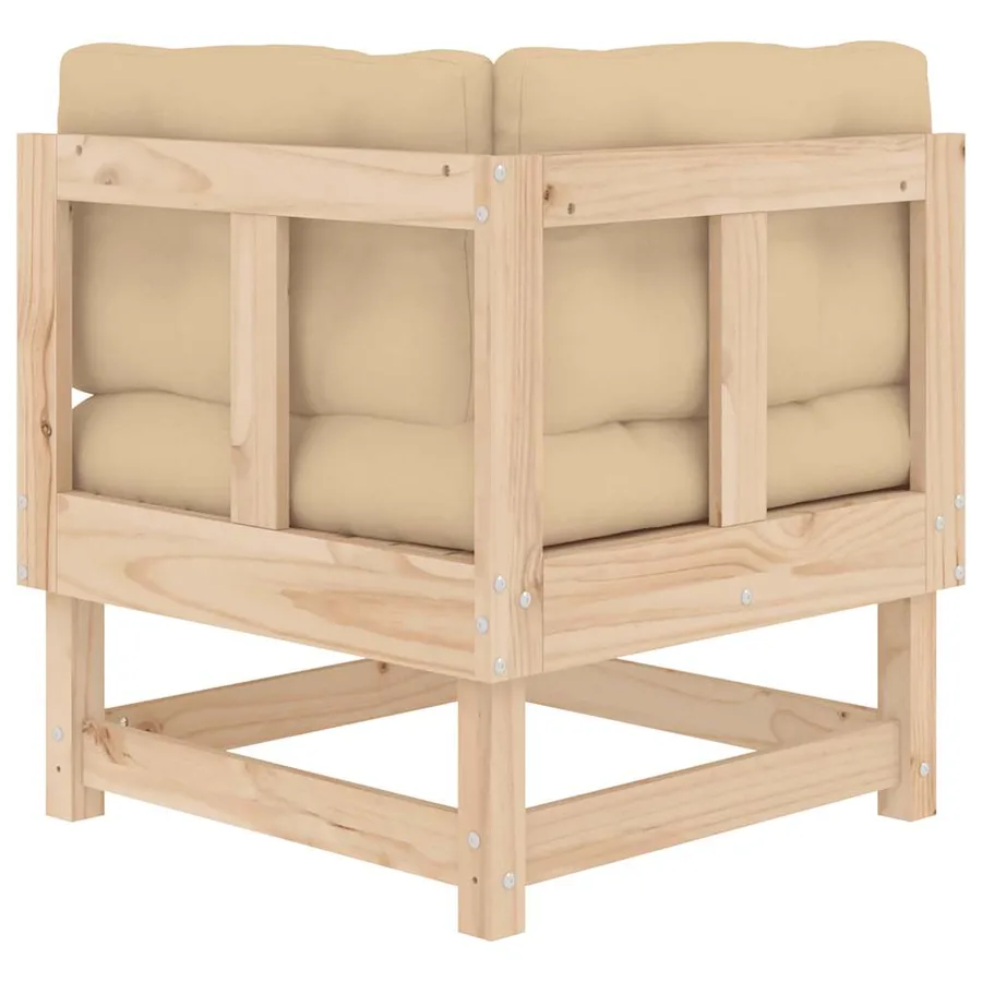 Canapés d'angle avec coussins 2 pcs bois de pin massif - 7