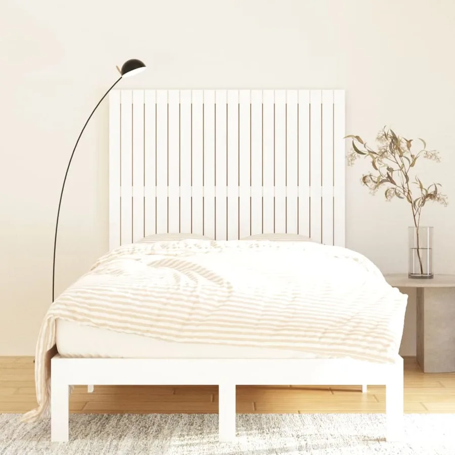 Tête de lit murale Blanc 127,5x3x110 cm Bois massif de pin - 3