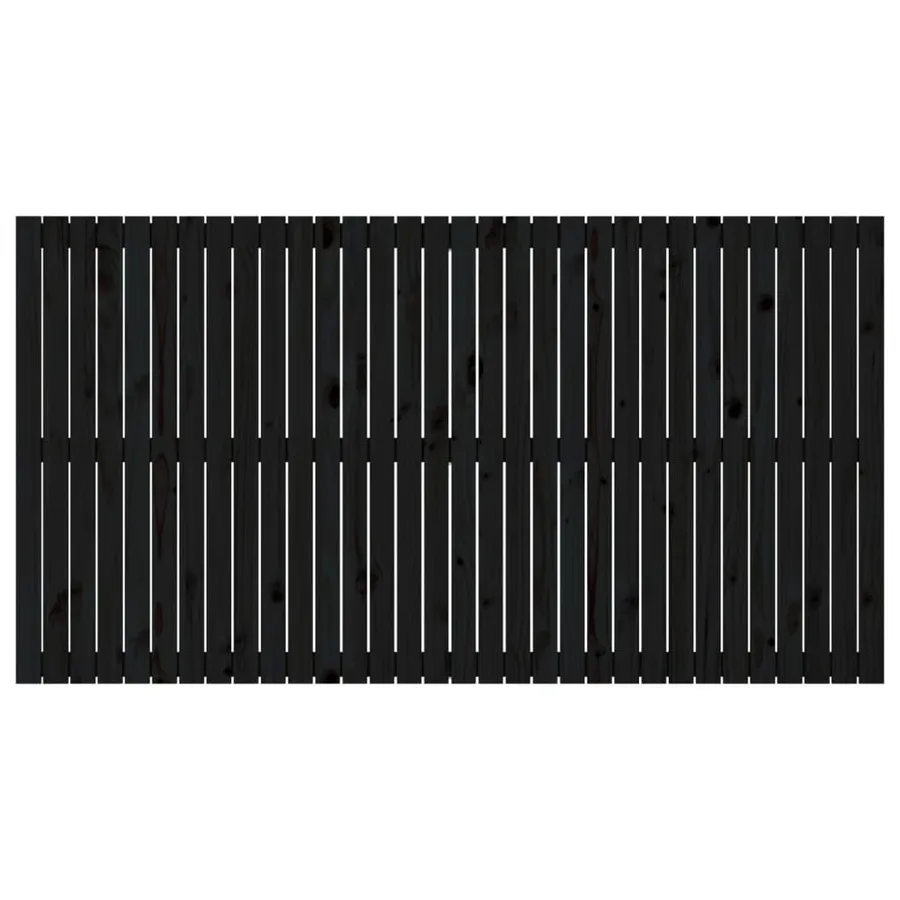 Tête de lit murale Noir 204x3x110 cm Bois massif de pin - 4