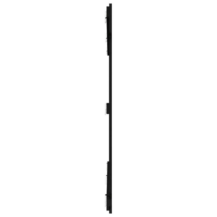 Tête de lit murale Noir 204x3x110 cm Bois massif de pin - 5