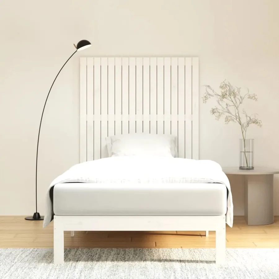 Tête de lit murale Blanc 108x3x110 cm Bois massif de pin - 3