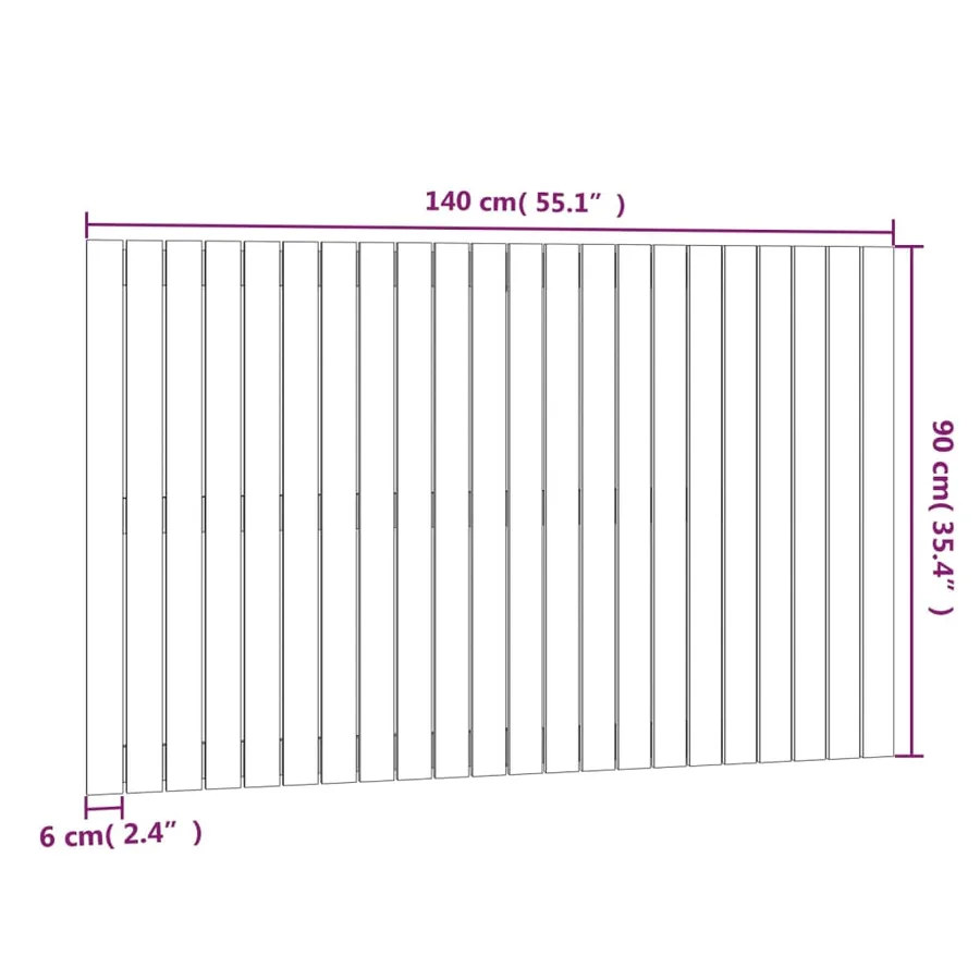 Tête de lit murale 140x3x90 cm Bois massif de pin - 8