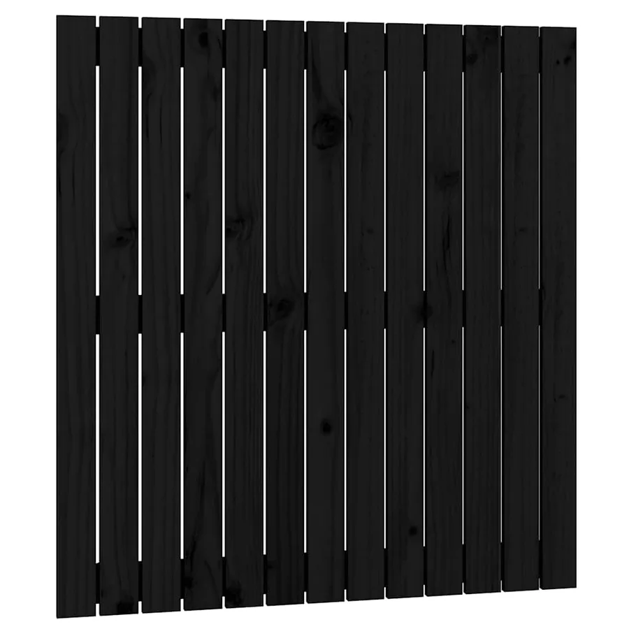 Tête de lit murale Noir 82,5x3x90 cm Bois massif de pin - 2