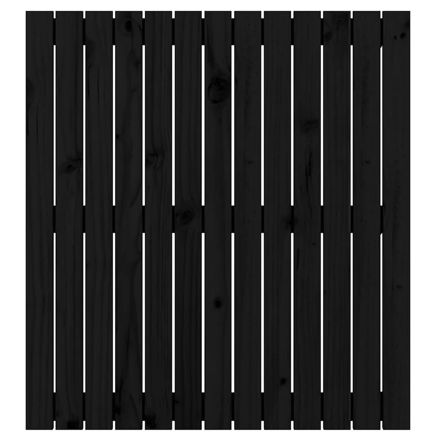 Tête de lit murale Noir 82,5x3x90 cm Bois massif de pin - 4