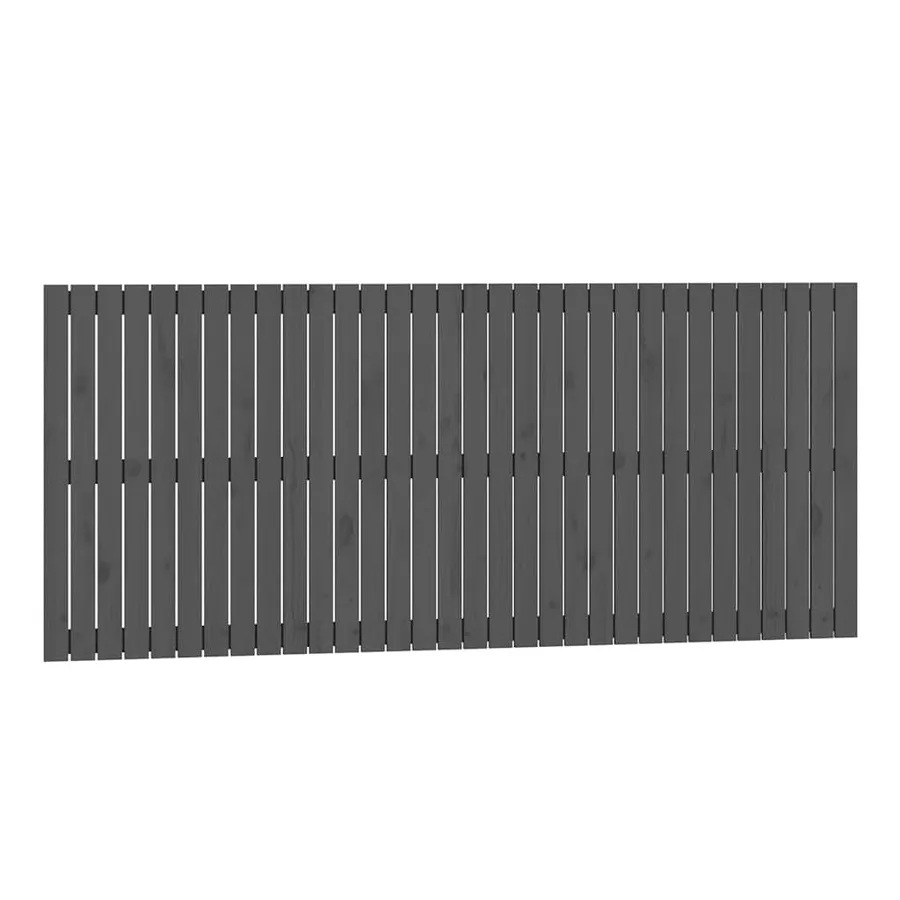 Tête de lit murale Gris 204x3x90 cm Bois massif de pin - 2