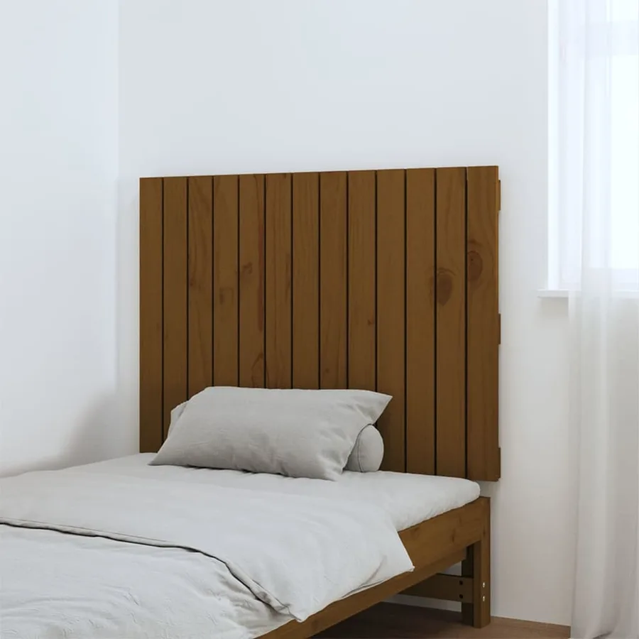 Tête de lit murale Marron miel 82,5x3x60 cm Bois massif de pin - 3