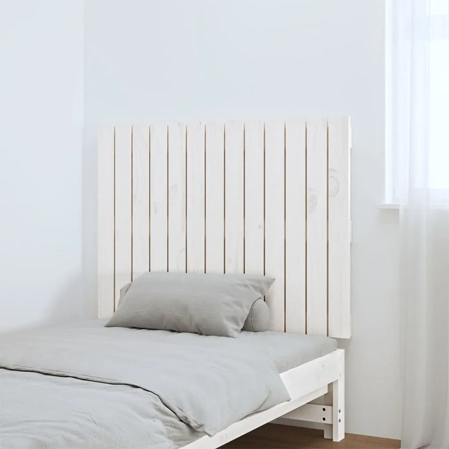 Tête de lit murale Blanc 82,5x3x60 cm Bois massif de pin - 3