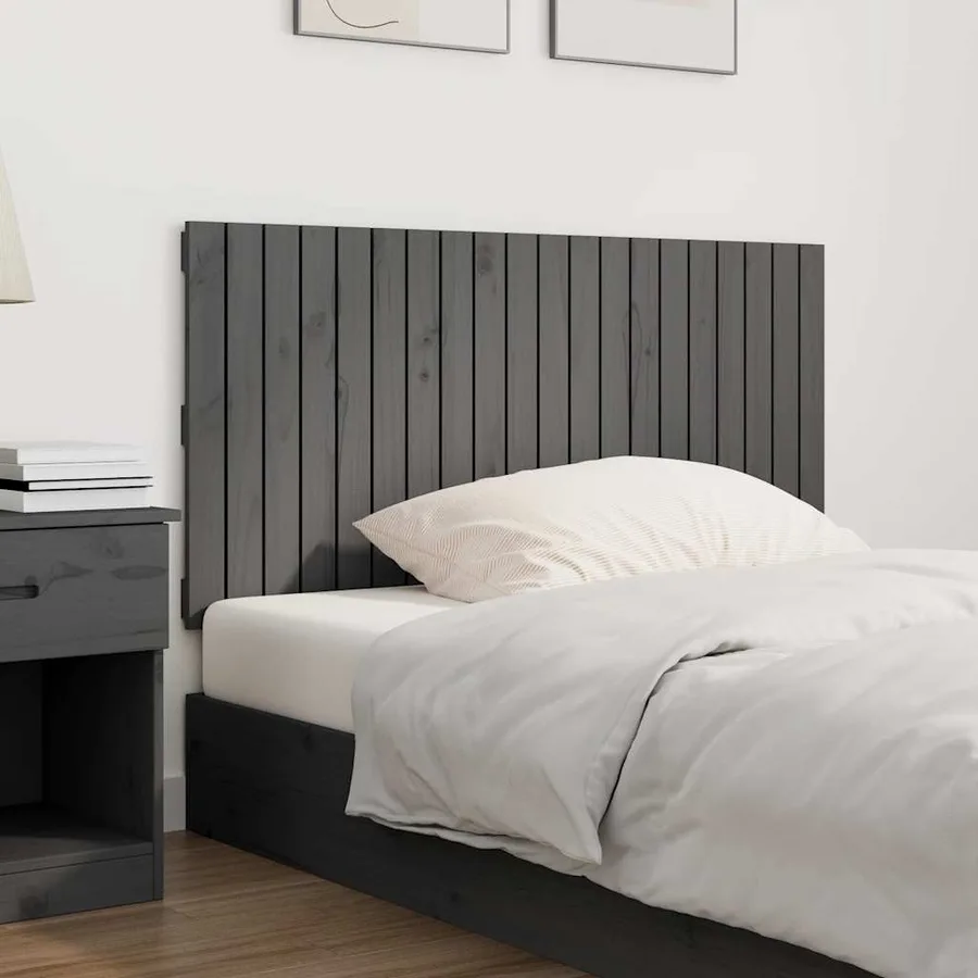 Tête de lit murale Gris 127,5x3x60 cm Bois massif de pin - 3
