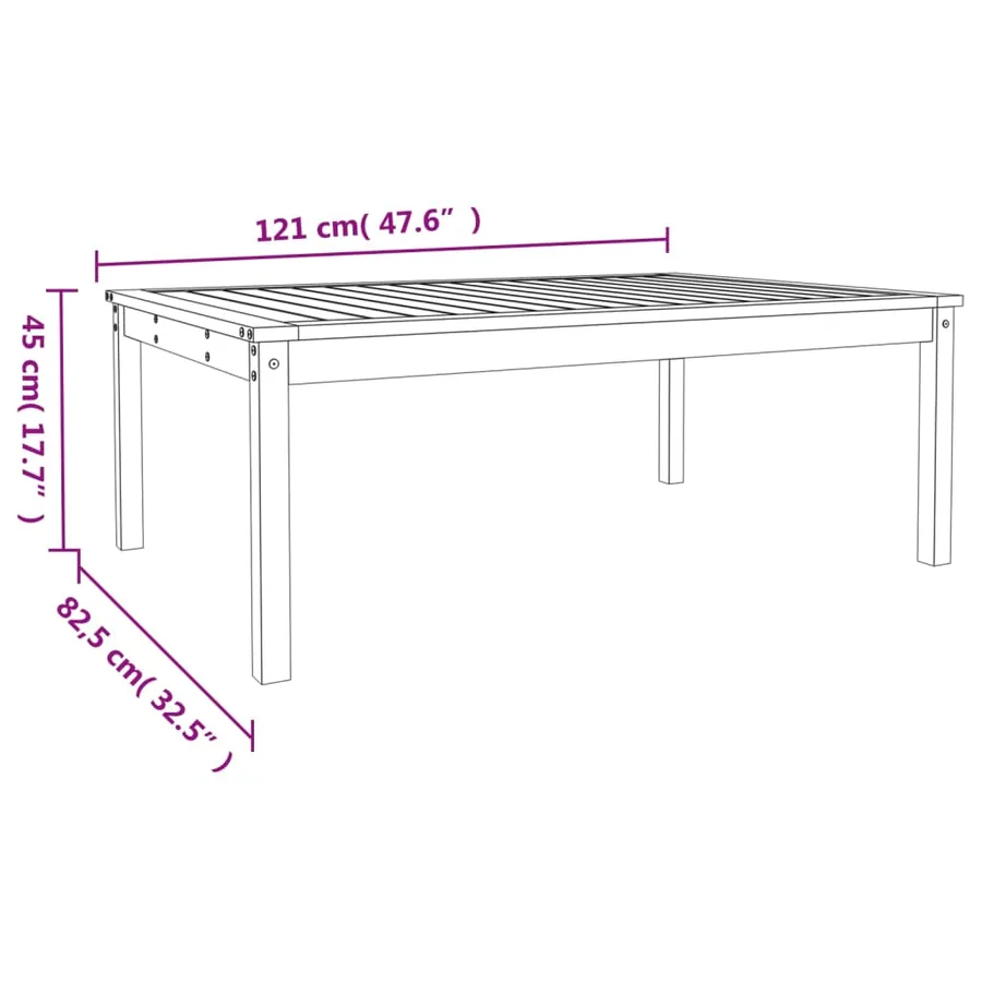 Table de jardin 121x82,5x45 cm bois massif de douglas - 8