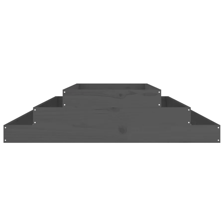 Jardinière Gris 110x110x27 cm Bois massif de pin - 4