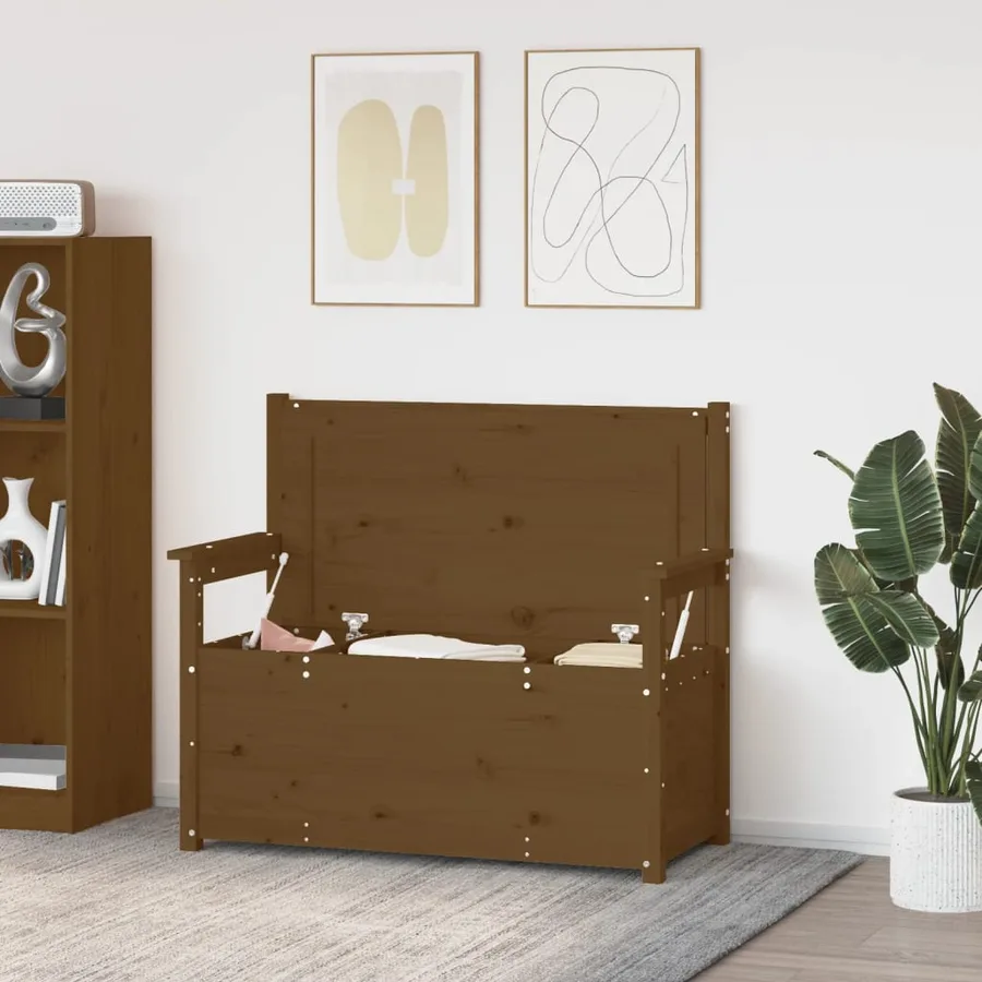 Banc Marron miel 112,5x51,5x96,5 cm Bois de pin massif - 3