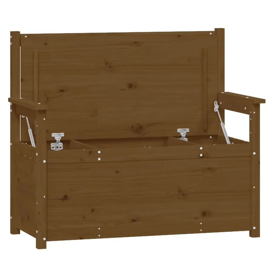 Banc Marron miel 112,5x51,5x96,5 cm Bois de pin massif - 5