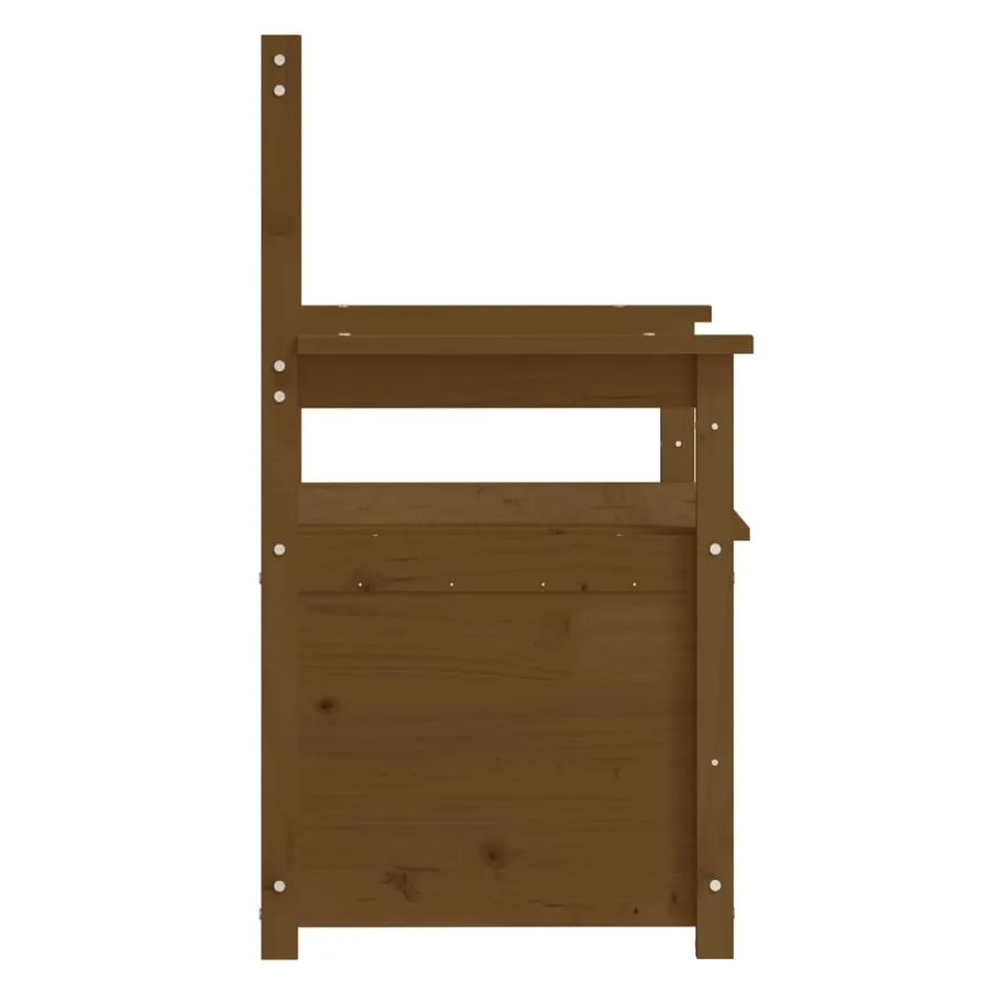 Banc Marron miel 112,5x51,5x96,5 cm Bois de pin massif - 7