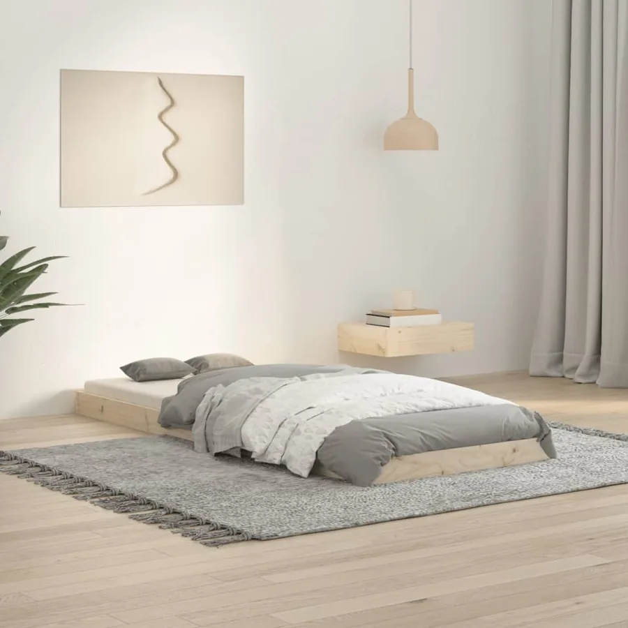 Cadre de lit sans matelas 75x190 cm bois de pin massif