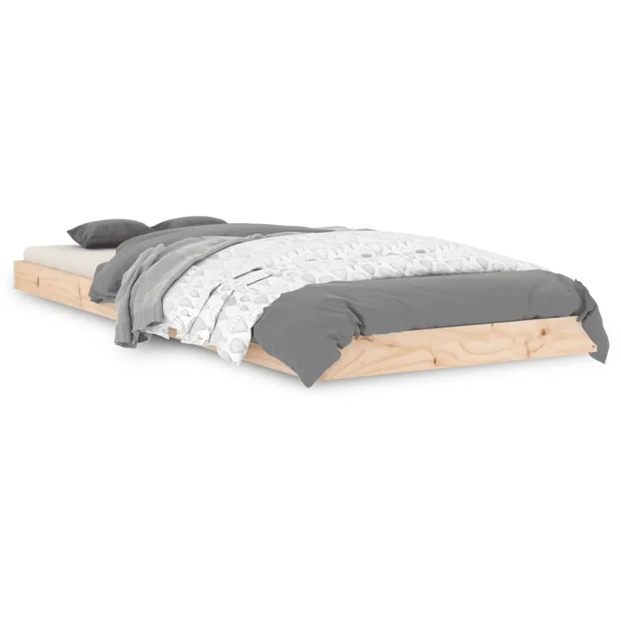 Cadre de lit sans matelas 75x190 cm bois de pin massif - 2