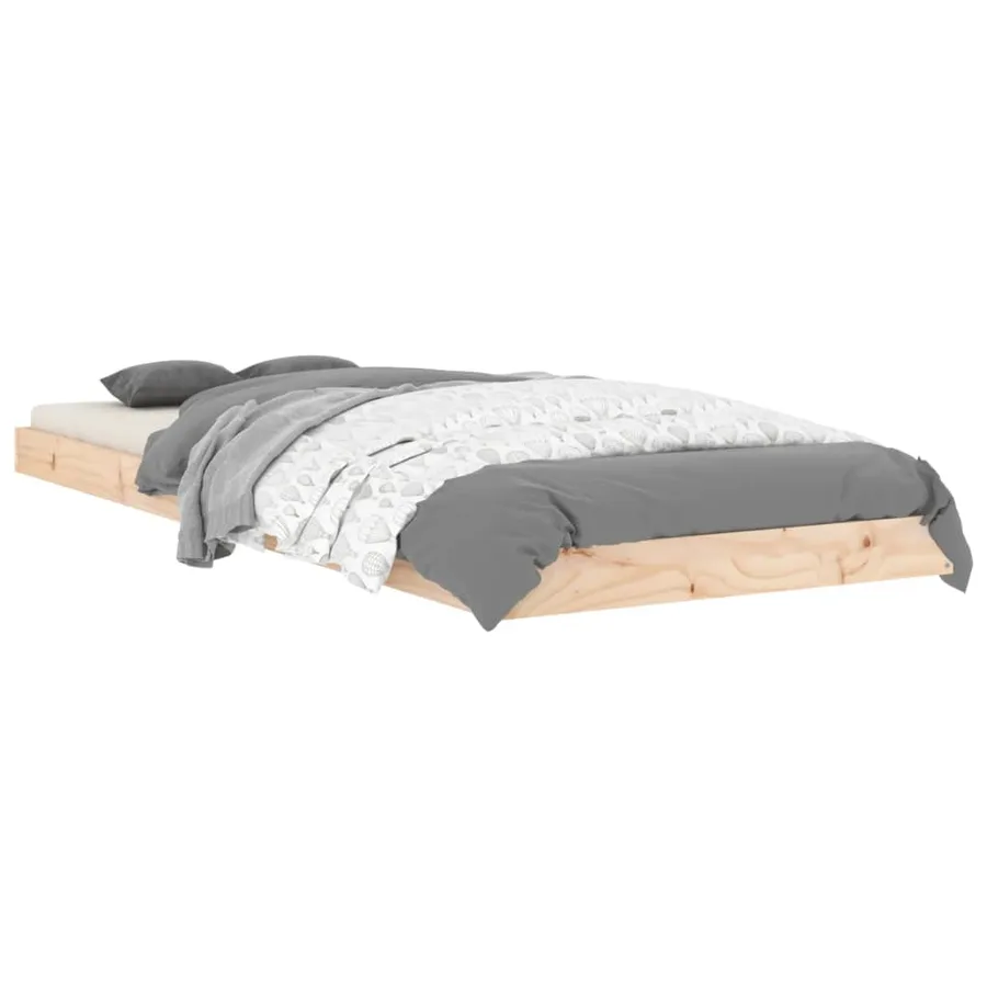 Cadre de lit sans matelas 75x190 cm bois de pin massif - 3