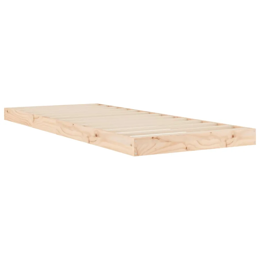 Cadre de lit sans matelas 75x190 cm bois de pin massif - 4