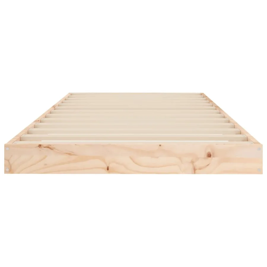 Cadre de lit sans matelas 75x190 cm bois de pin massif - 5