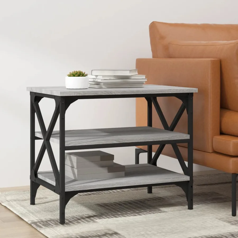 Table d'appoint Sonoma gris 55x38x45 cm Bois d'ingénierie