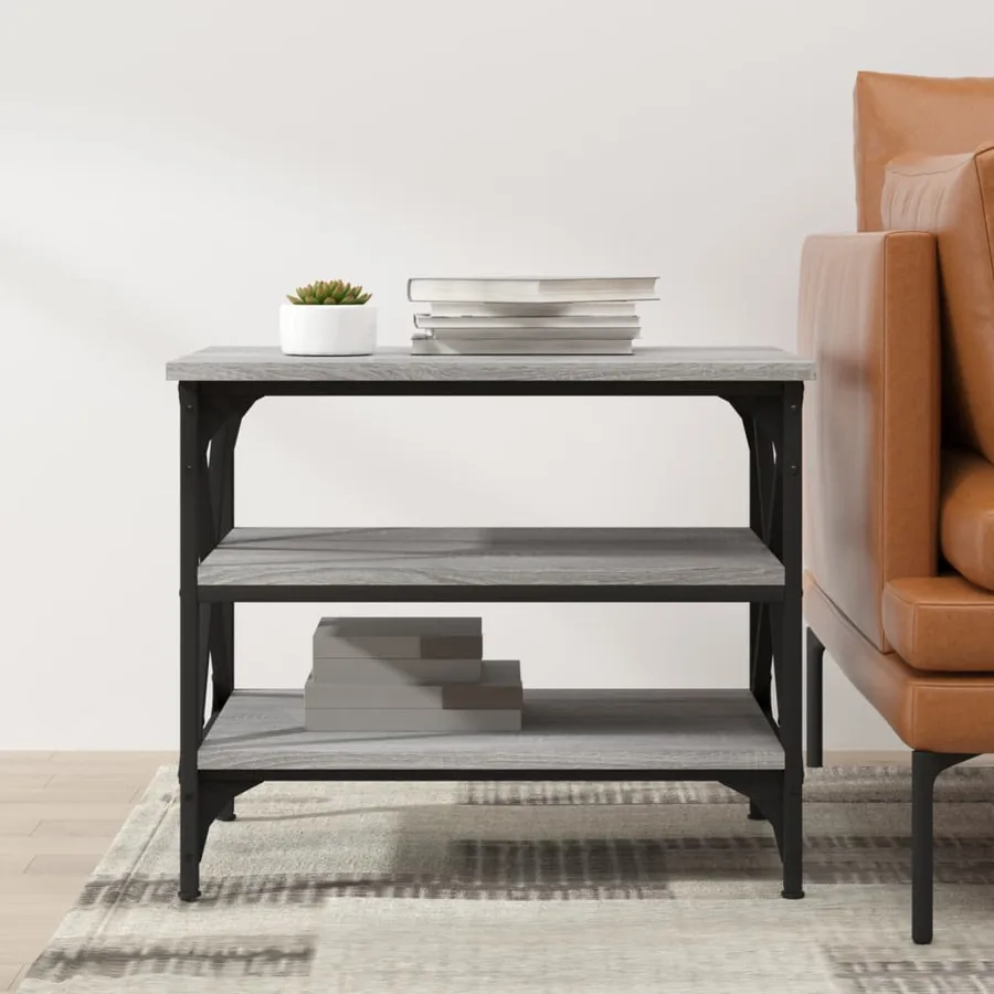 Table d'appoint Sonoma gris 55x38x45 cm Bois d'ingénierie - 3