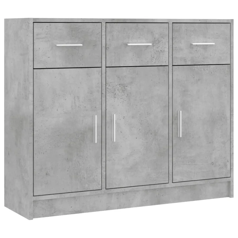 Buffet gris béton 91x28x75 cm bois d'ingénierie - 2