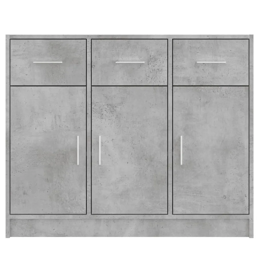 Buffet gris béton 91x28x75 cm bois d'ingénierie - 5