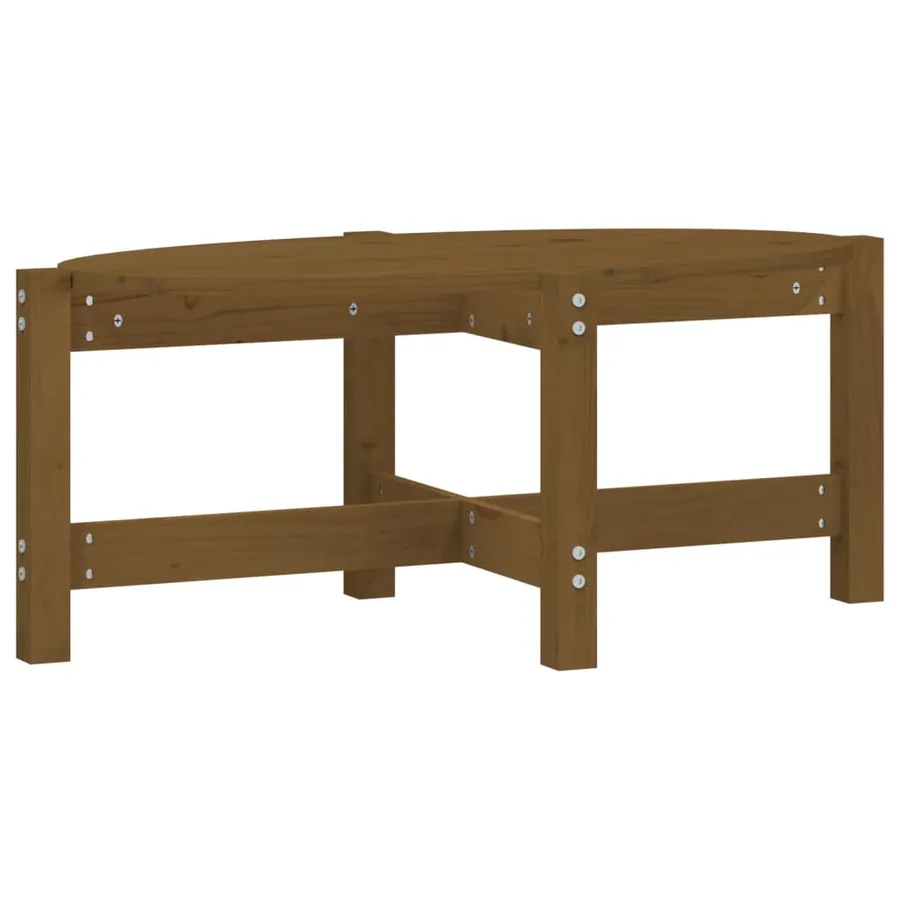 Table basse Marron miel 87x48x35 cm Bois massif de pin - 2