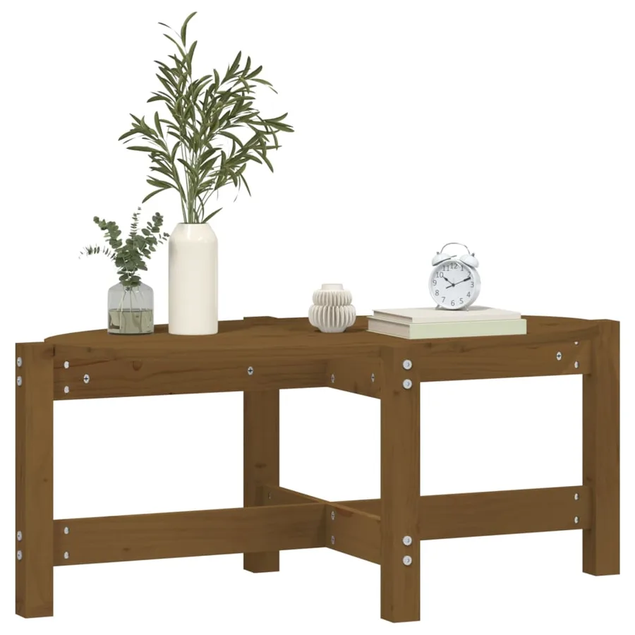 Table basse Marron miel 87x48x35 cm Bois massif de pin - 4