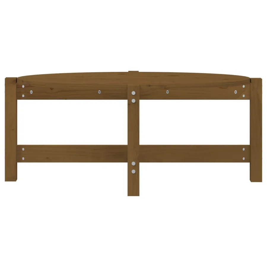 Table basse Marron miel 87x48x35 cm Bois massif de pin - 5