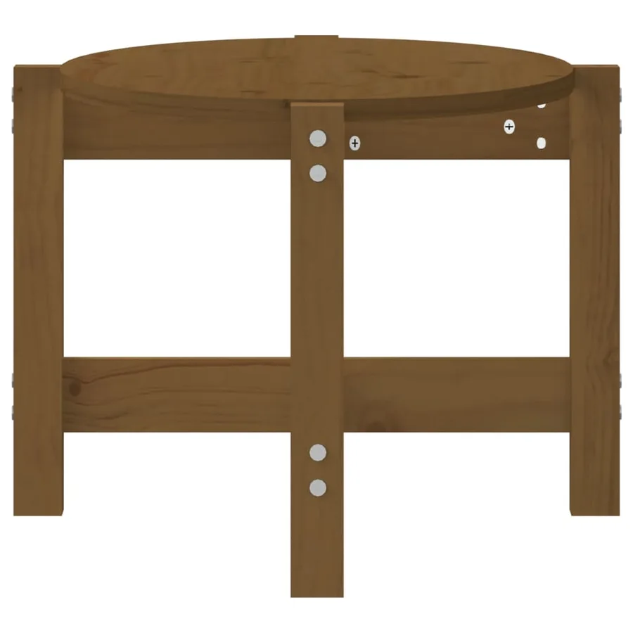 Table basse Marron miel 87x48x35 cm Bois massif de pin - 6