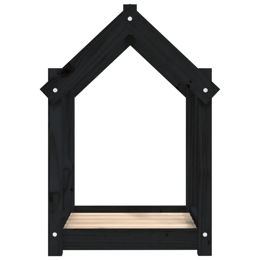Lit pour chien Noir 61x50x70 cm Bois de pin solide - 6