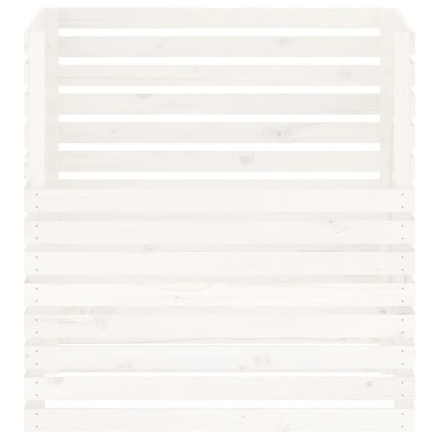 Composteur Blanc 100x100x102 cm Bois massif de pin - 5