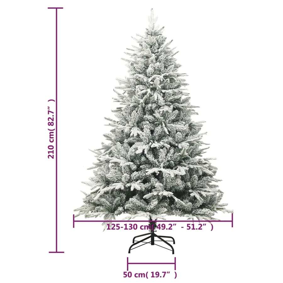 Sapin de Noël artificiel à flocons de neige Vert 210 cm PVC/PE - 6