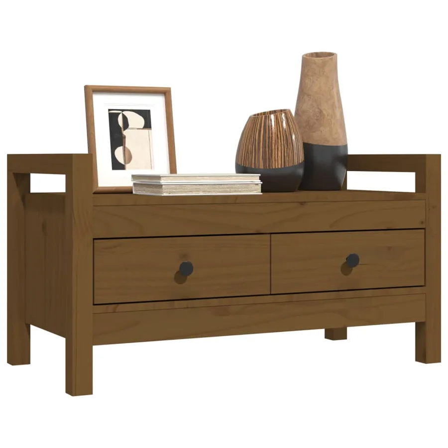 Banc d'entrée Marron miel 80x40x43 cm Bois de pin massif - 8