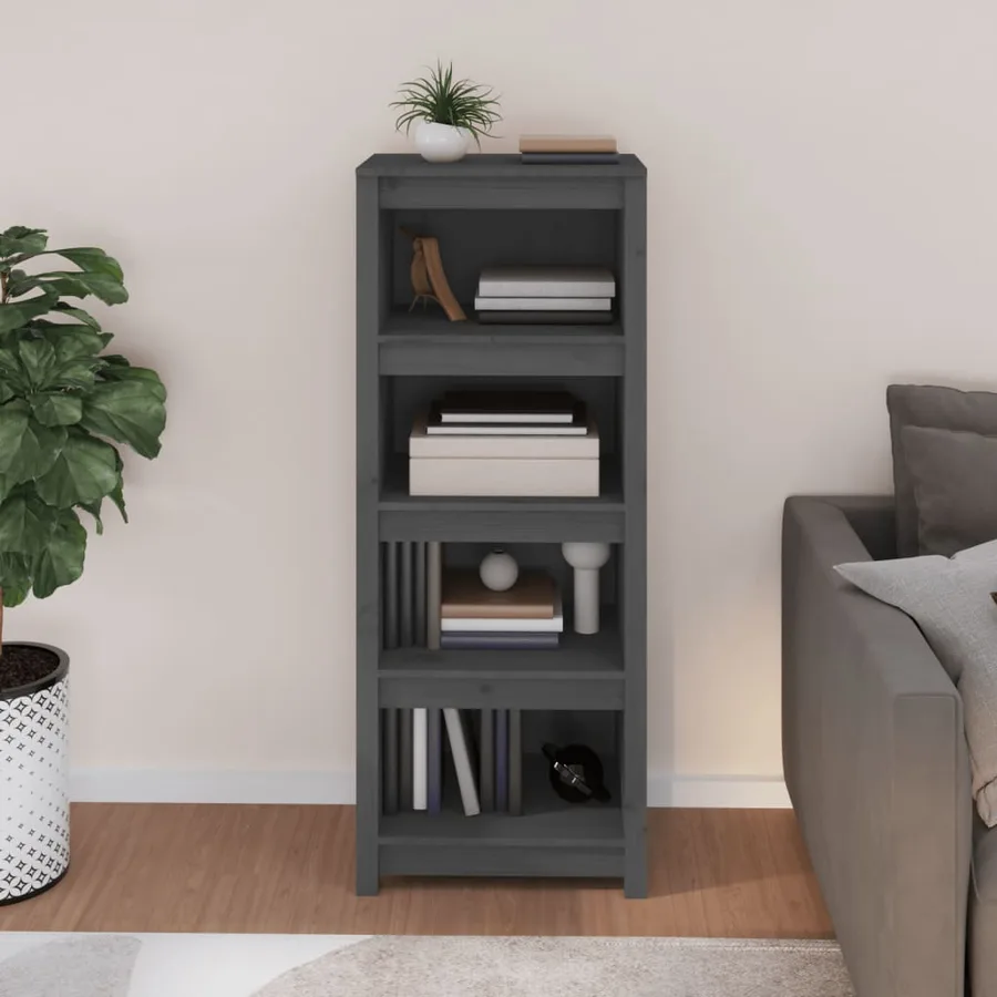 Bibliothèque Gris 50x35x125,5 cm Bois de pin massif - 3