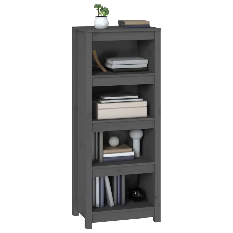 Bibliothèque Gris 50x35x125,5 cm Bois de pin massif - 4