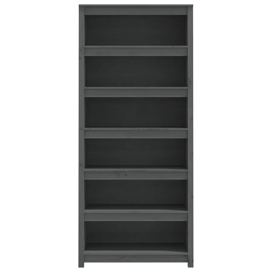 Bibliothèque Gris 80x35x183 cm Bois de pin massif - 5