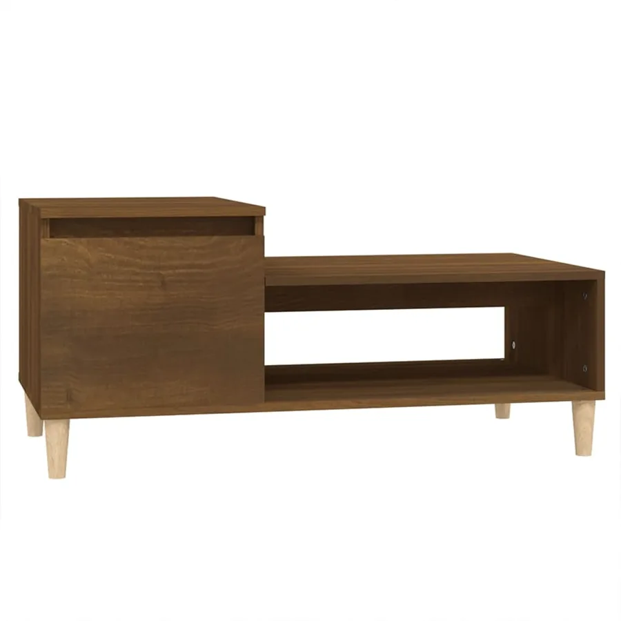 Table basse Chêne marron 100x50x45 cm Bois d'ingénierie - 2