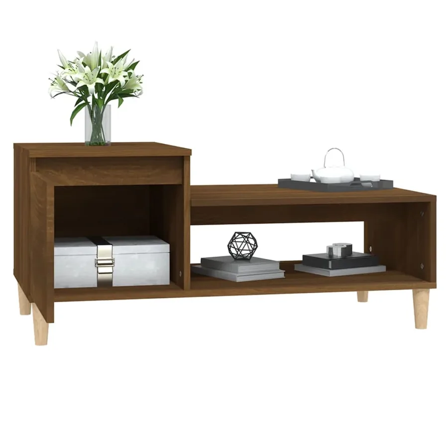 Table basse Chêne marron 100x50x45 cm Bois d'ingénierie - 4
