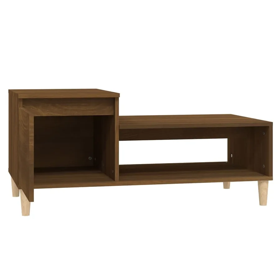 Table basse Chêne marron 100x50x45 cm Bois d'ingénierie - 6