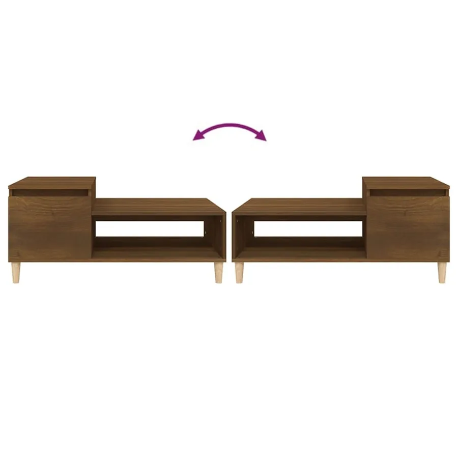 Table basse Chêne marron 100x50x45 cm Bois d'ingénierie - 8